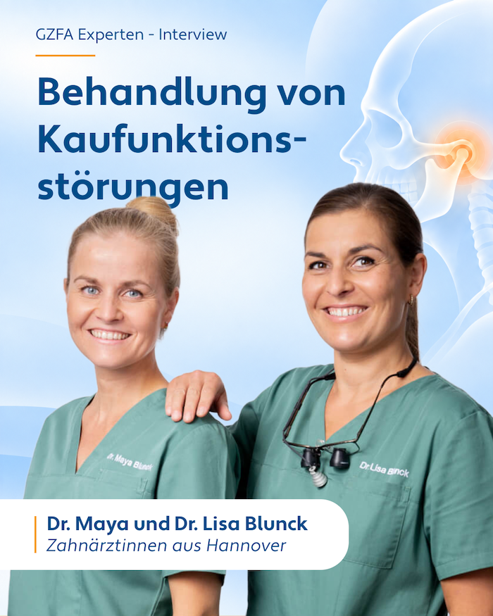 Banner Interview zur Behandlung von Kaufunktionsstörungen mit Dr. med. dent. Lisa und Dr. med. dent. Maya Blunck